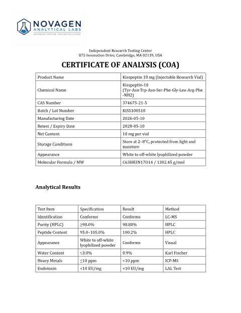 COA batch A001
