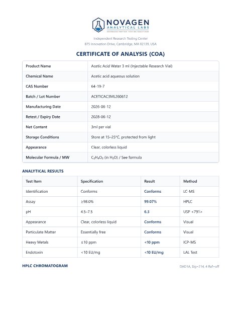 COA batch A001