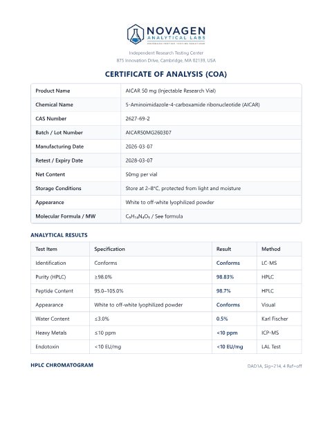 COA batch A001