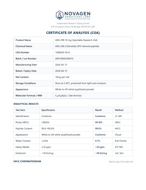 COA batch A001