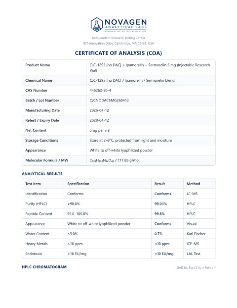 COA batch A001