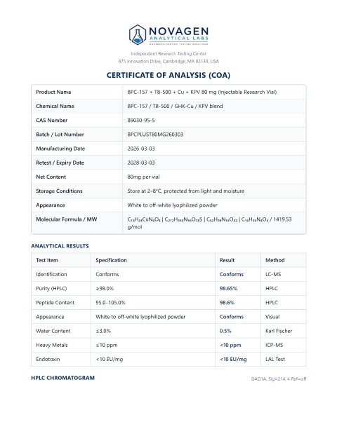 COA batch A001