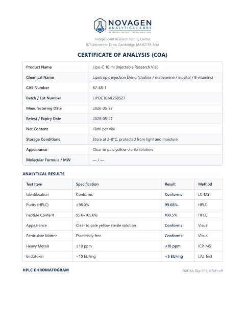 COA batch A001