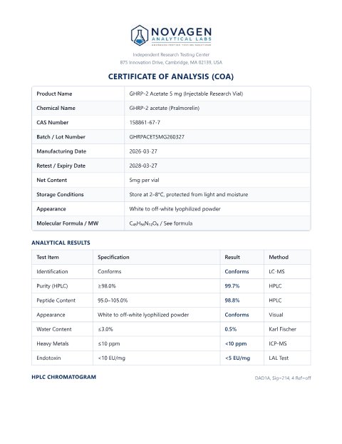 COA batch A001