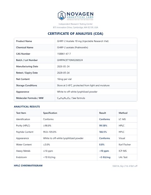 COA batch A001