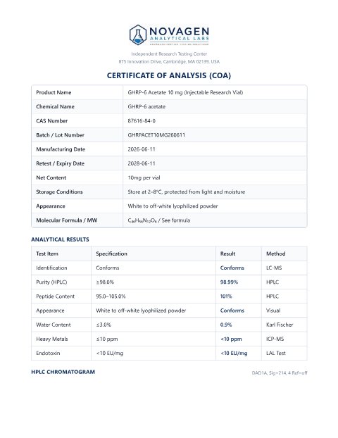 COA batch A001
