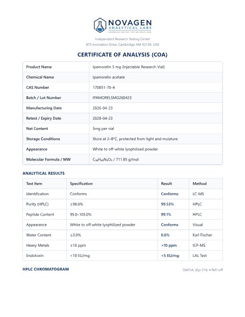 COA batch A001